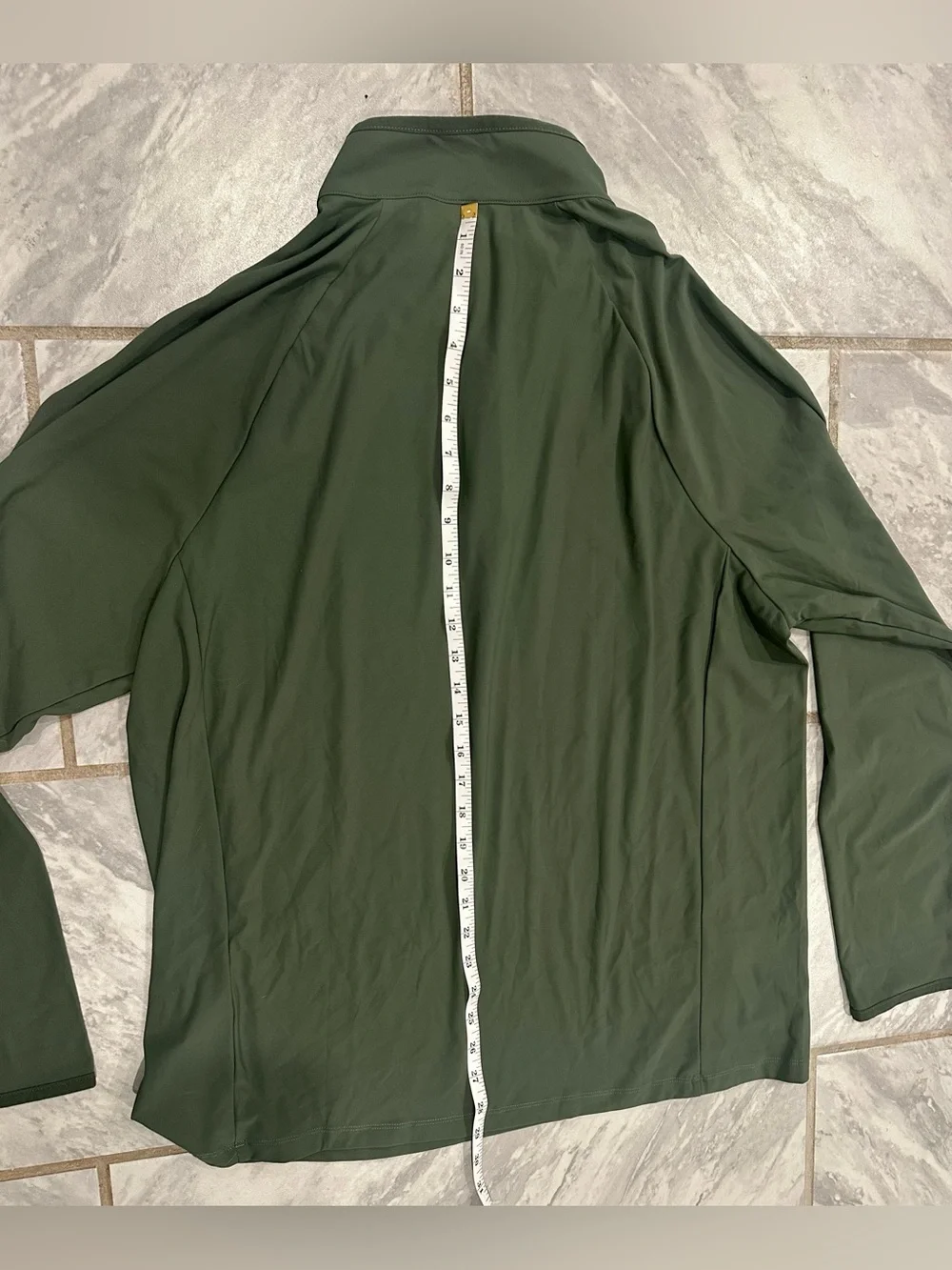 NWT Ben Sherman Sport Mens Green 1/4 Zip Mock Neck UPF 50 Stretch Top L